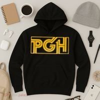 Retro Pgh Yellow Pittsburgh Box Logo Hoodie thumb 3