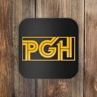 Retro Pgh Yellow Pittsburgh Box Logo Coaster thumb 0