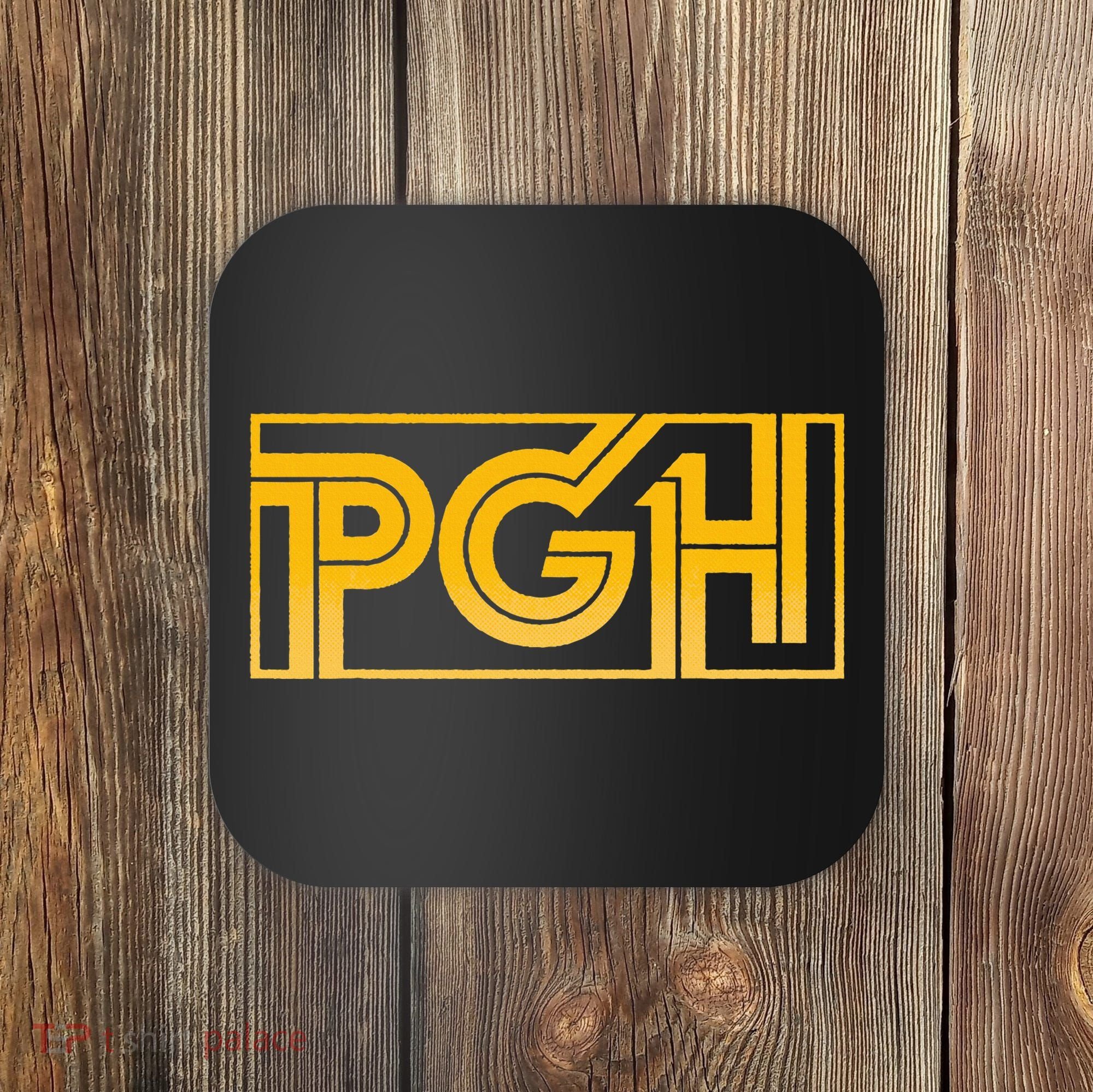 Retro Pgh Yellow Pittsburgh Box Logo Coaster