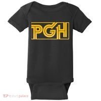 Retro Pgh Yellow Pittsburgh Box Logo Baby Bodysuit thumb 0