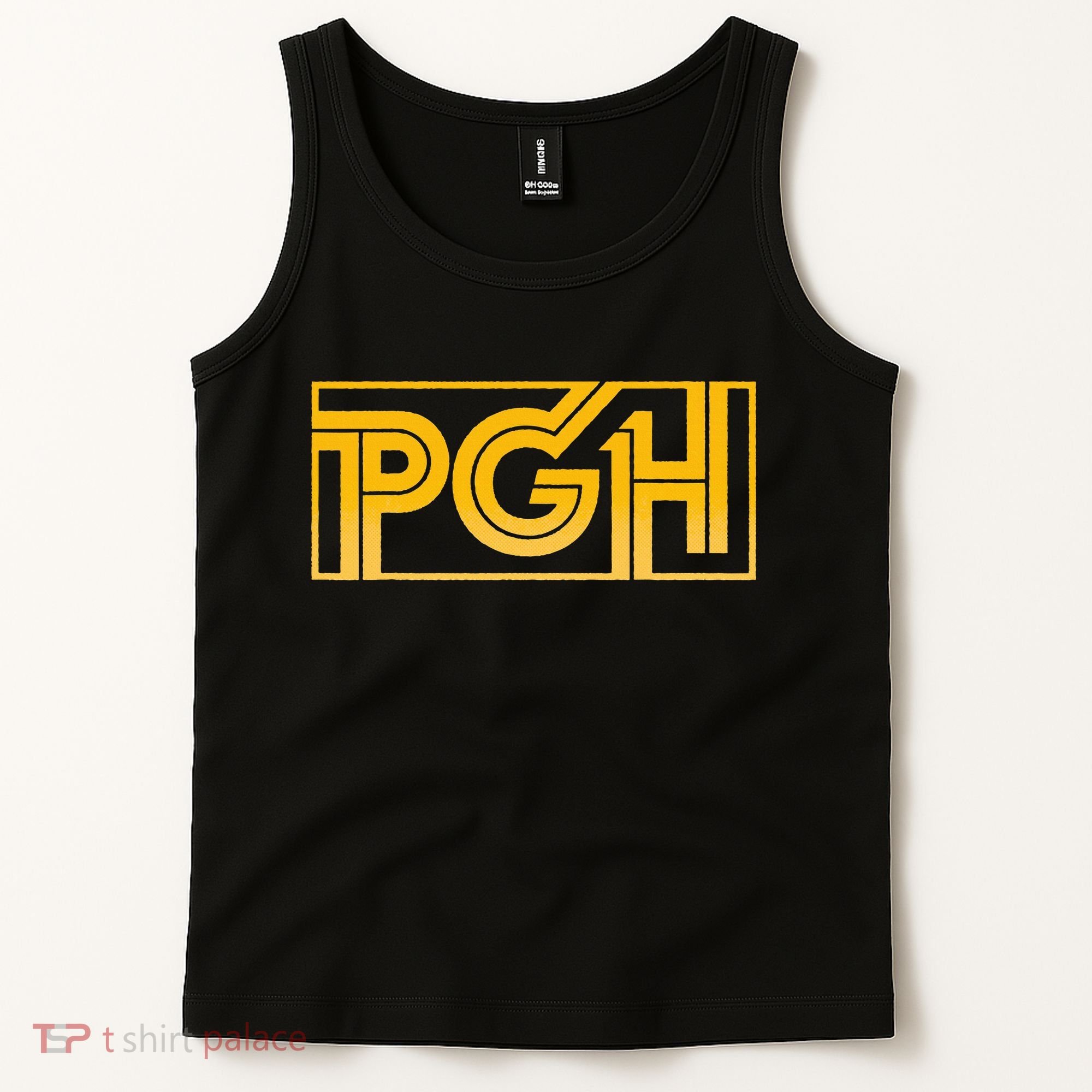 Retro Pgh Yellow Pittsburgh Box Logo Tank Top