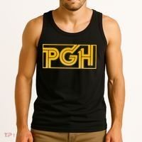 Retro Pgh Yellow Pittsburgh Box Logo Tank Top thumb 3