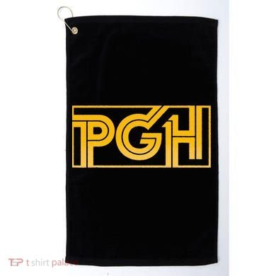Retro Pgh Yellow Pittsburgh Box Logo Golf Towel