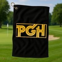 Retro Pgh Yellow Pittsburgh Box Logo Golf Towel thumb 1