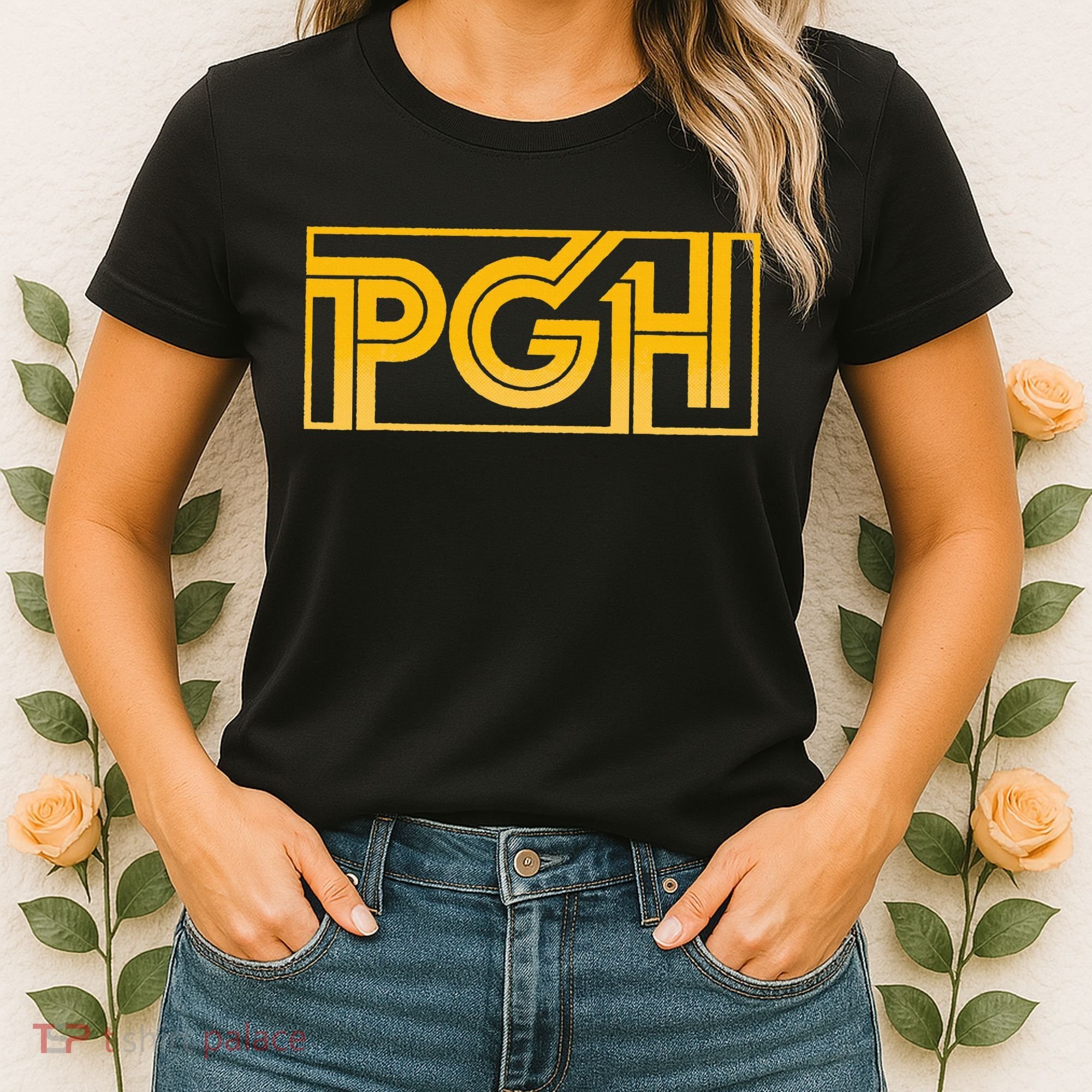 Retro Pgh Yellow Pittsburgh Box Logo Women's T-Shirt