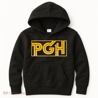 Retro Pgh Yellow Pittsburgh Box Logo Kids Hoodie