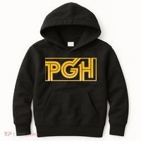 Retro Pgh Yellow Pittsburgh Box Logo Kids Hoodie thumb 0