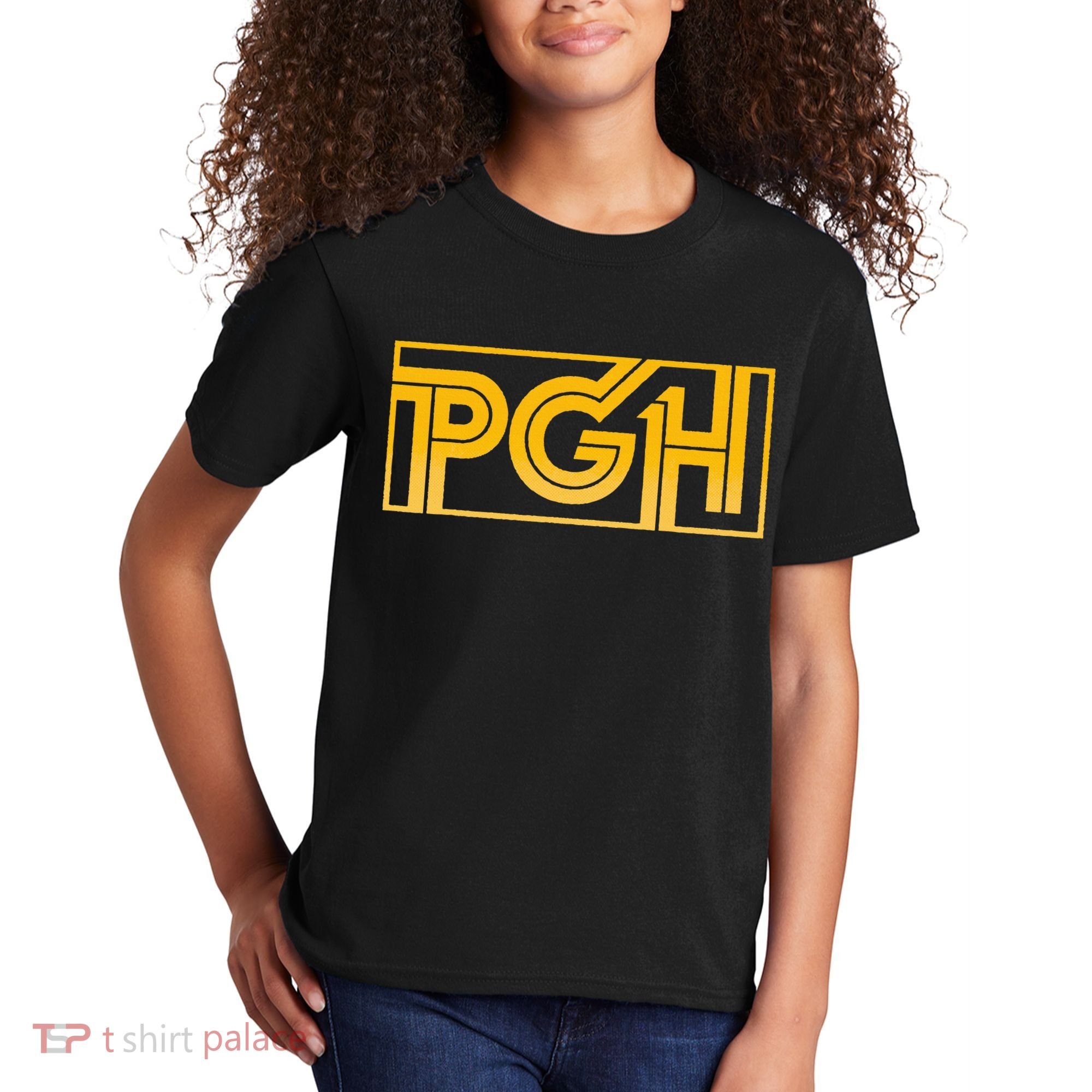 Retro Pgh Yellow Pittsburgh Box Logo Kids T-Shirt