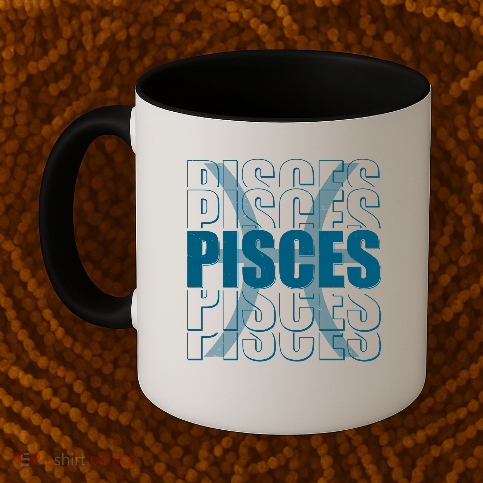 Retro Pisces Zodiac Symbol Coffee Mug
