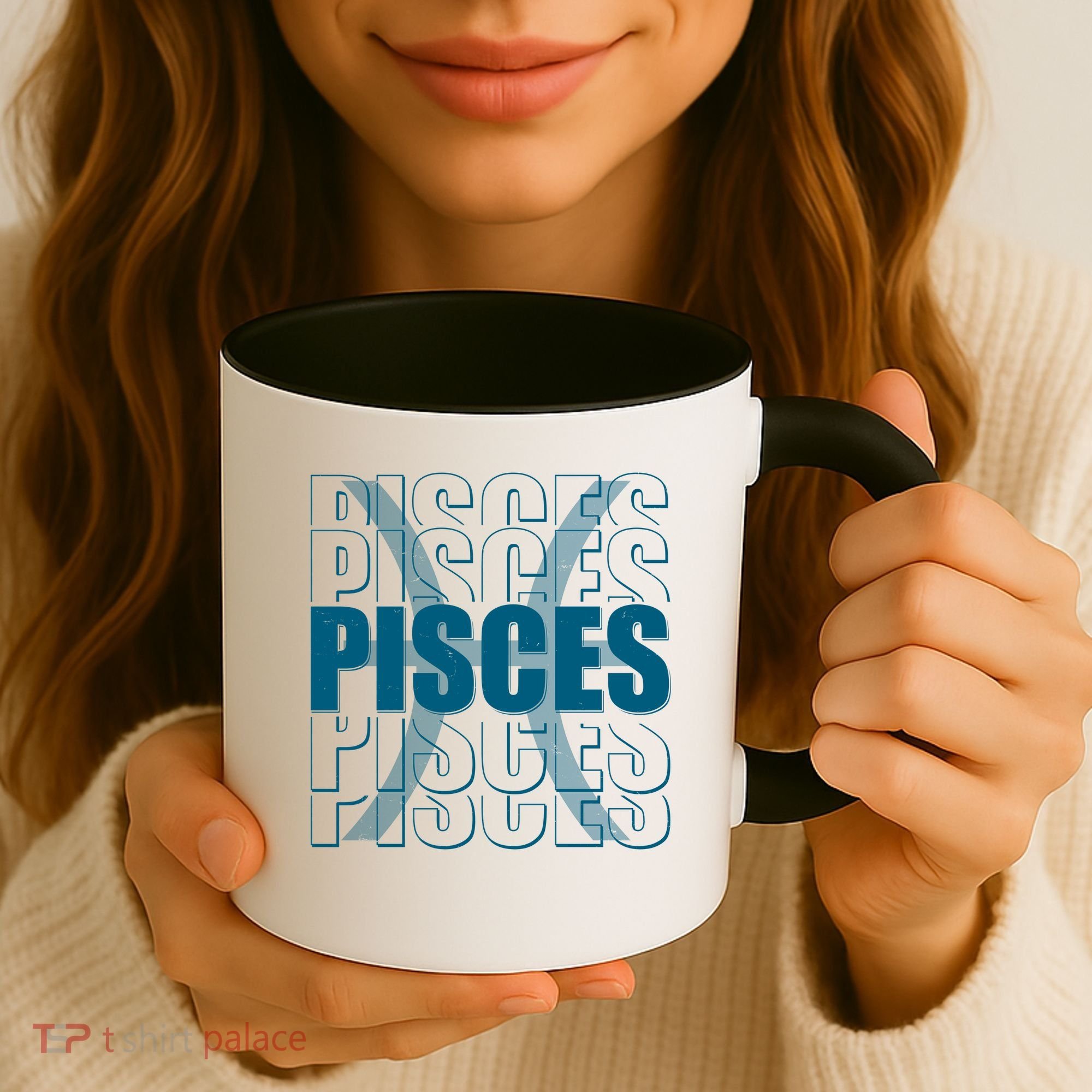 Retro Pisces Zodiac Symbol Coffee Mug