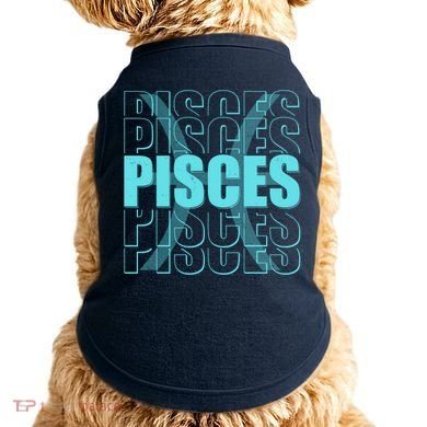 Retro Pisces Zodiac Symbol Doggie Tank