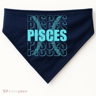 Retro Pisces Zodiac Symbol USA-Made Doggie Bandana