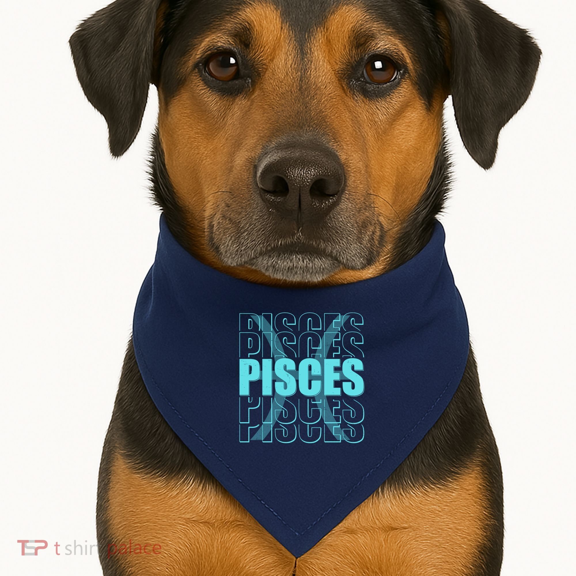 Retro Pisces Zodiac Symbol USA-Made Doggie Bandana