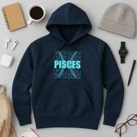 Retro Pisces Zodiac Symbol Hoodie thumb 3