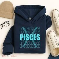 Retro Pisces Zodiac Symbol Hoodie thumb 4
