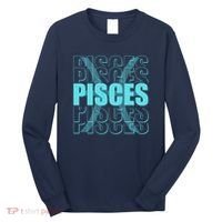 Retro Pisces Zodiac Symbol Long Sleeve Shirt thumb 0