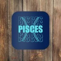 Retro Pisces Zodiac Symbol Coaster thumb 0