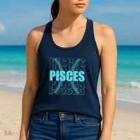 Retro Pisces Zodiac Symbol Women's Tank Top thumb 2