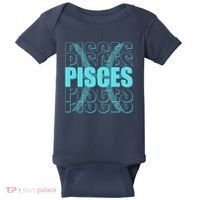 Retro Pisces Zodiac Symbol Baby Bodysuit thumb 0