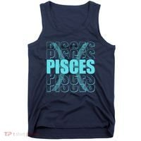 Retro Pisces Zodiac Symbol Tank Top thumb 0