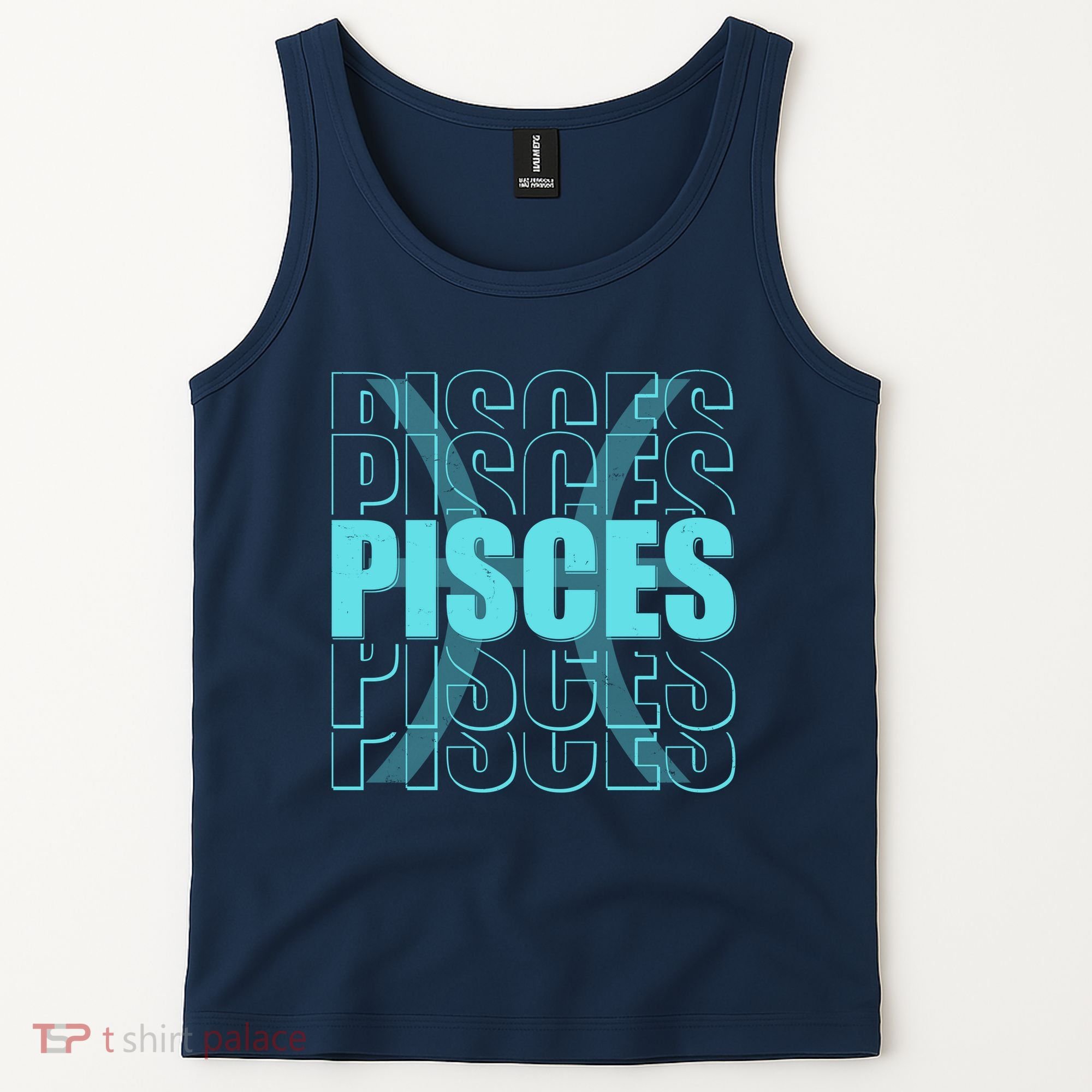 Retro Pisces Zodiac Symbol Tank Top