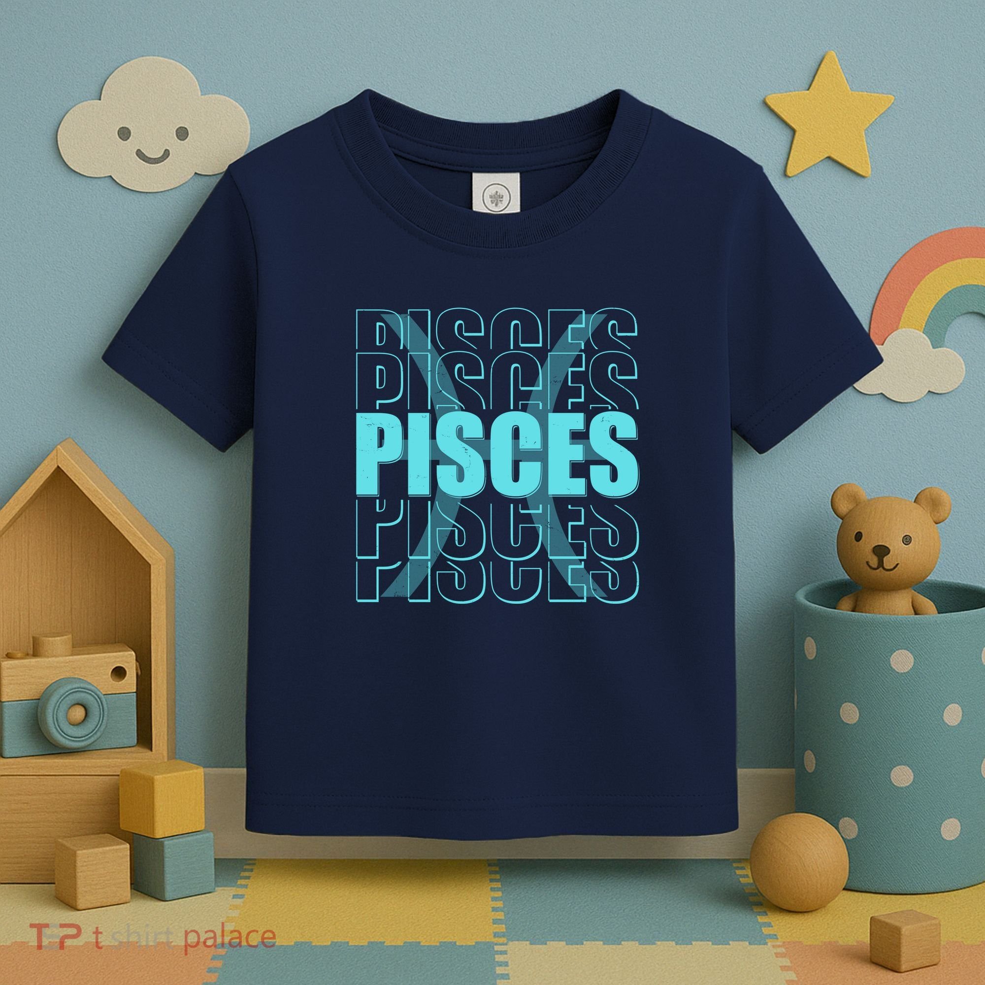 Retro Pisces Zodiac Symbol Toddler T-Shirt