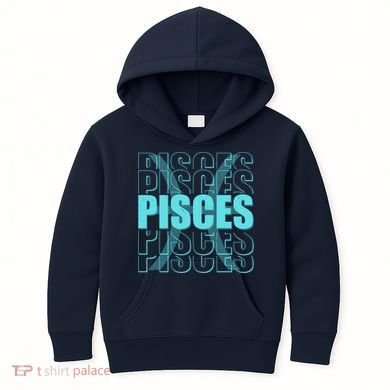 Retro Pisces Zodiac Symbol Kids Hoodie