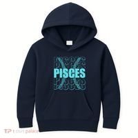 Retro Pisces Zodiac Symbol Kids Hoodie thumb 0