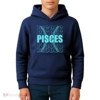 Retro Pisces Zodiac Symbol Kids Hoodie thumb 4