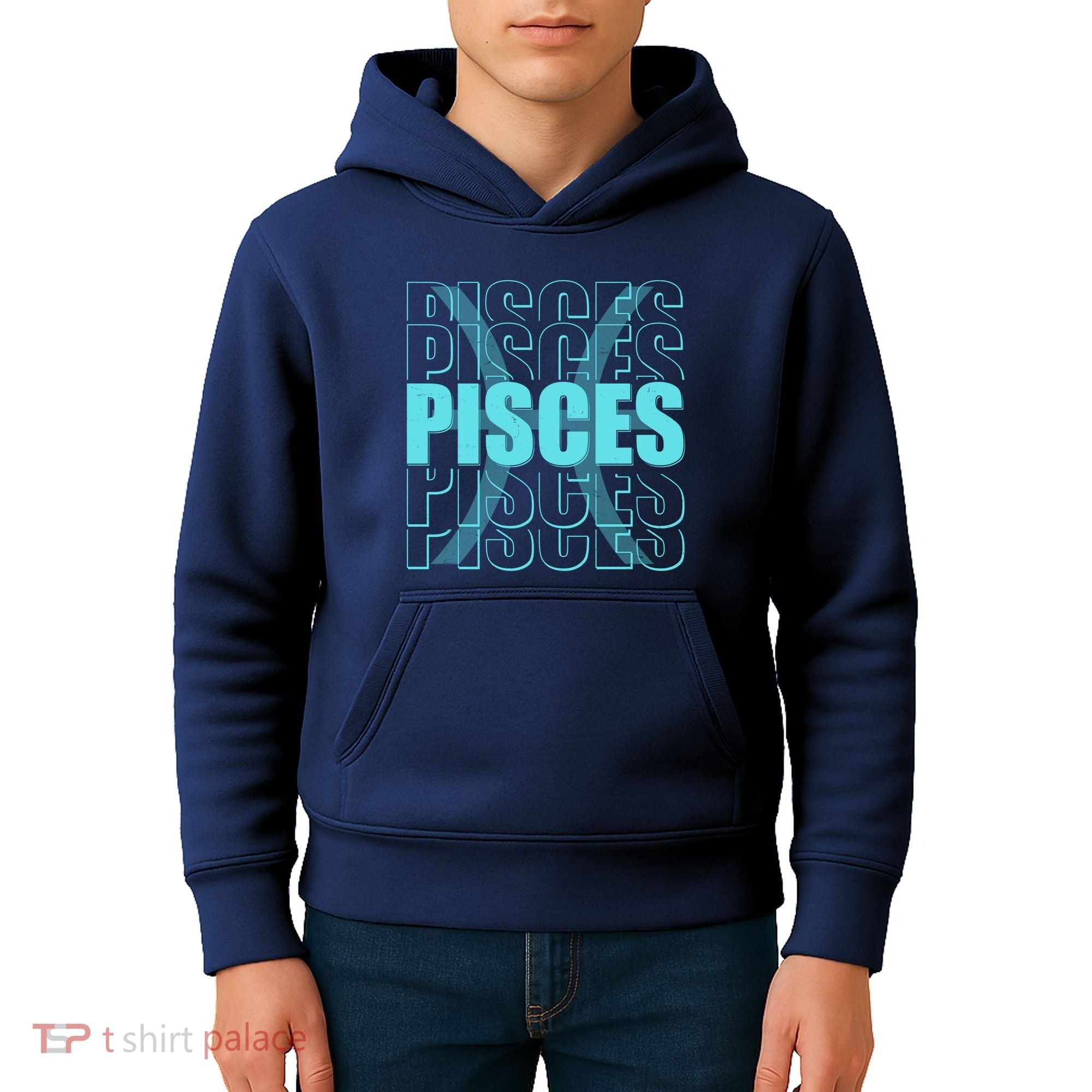 Retro Pisces Zodiac Symbol Kids Hoodie