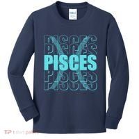Retro Pisces Zodiac Symbol Kids Long Sleeve Shirt thumb 0