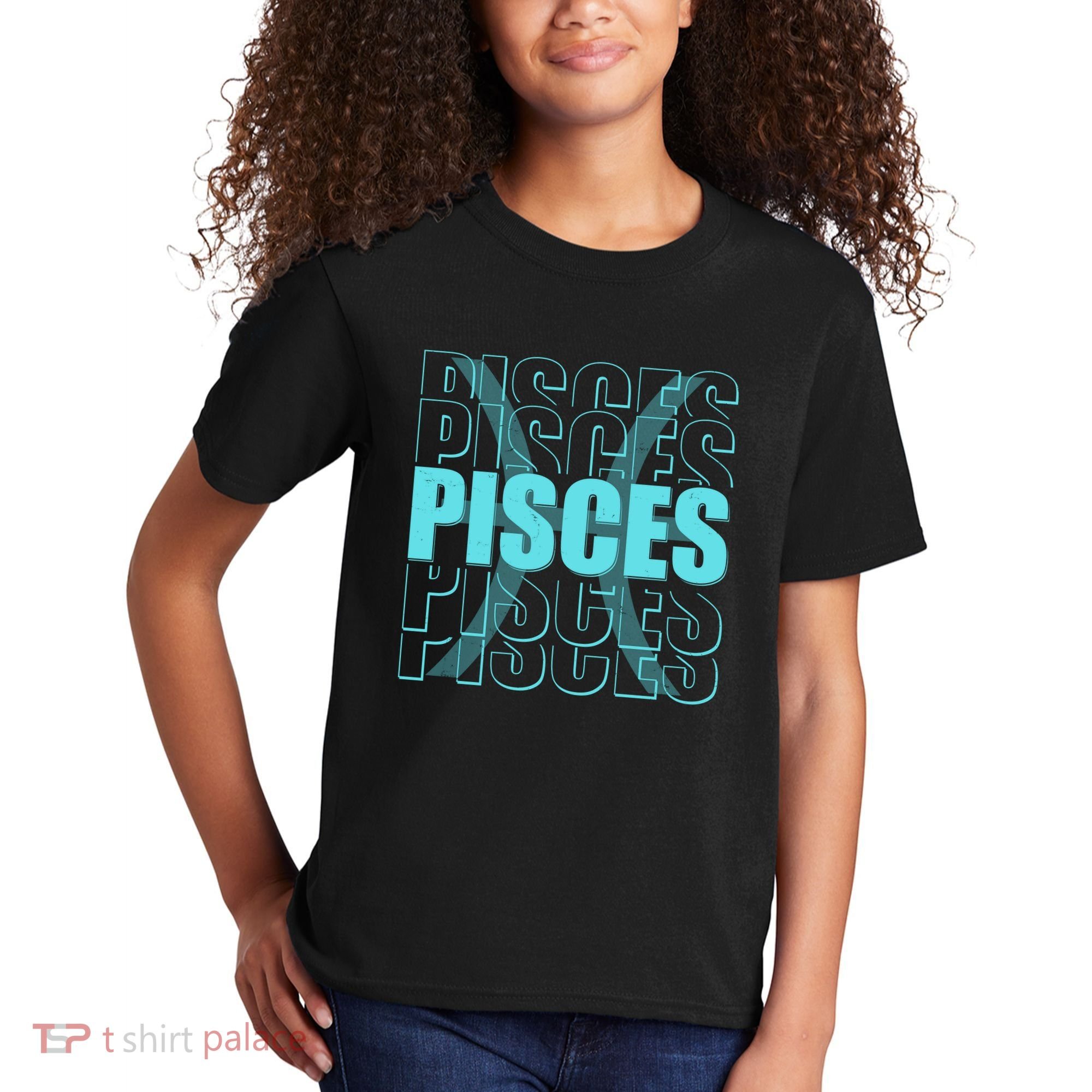 Retro Pisces Zodiac Symbol Kids T-Shirt