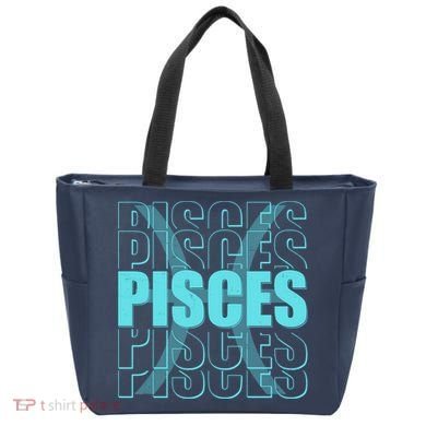 Retro Pisces Zodiac Symbol Tote Bag