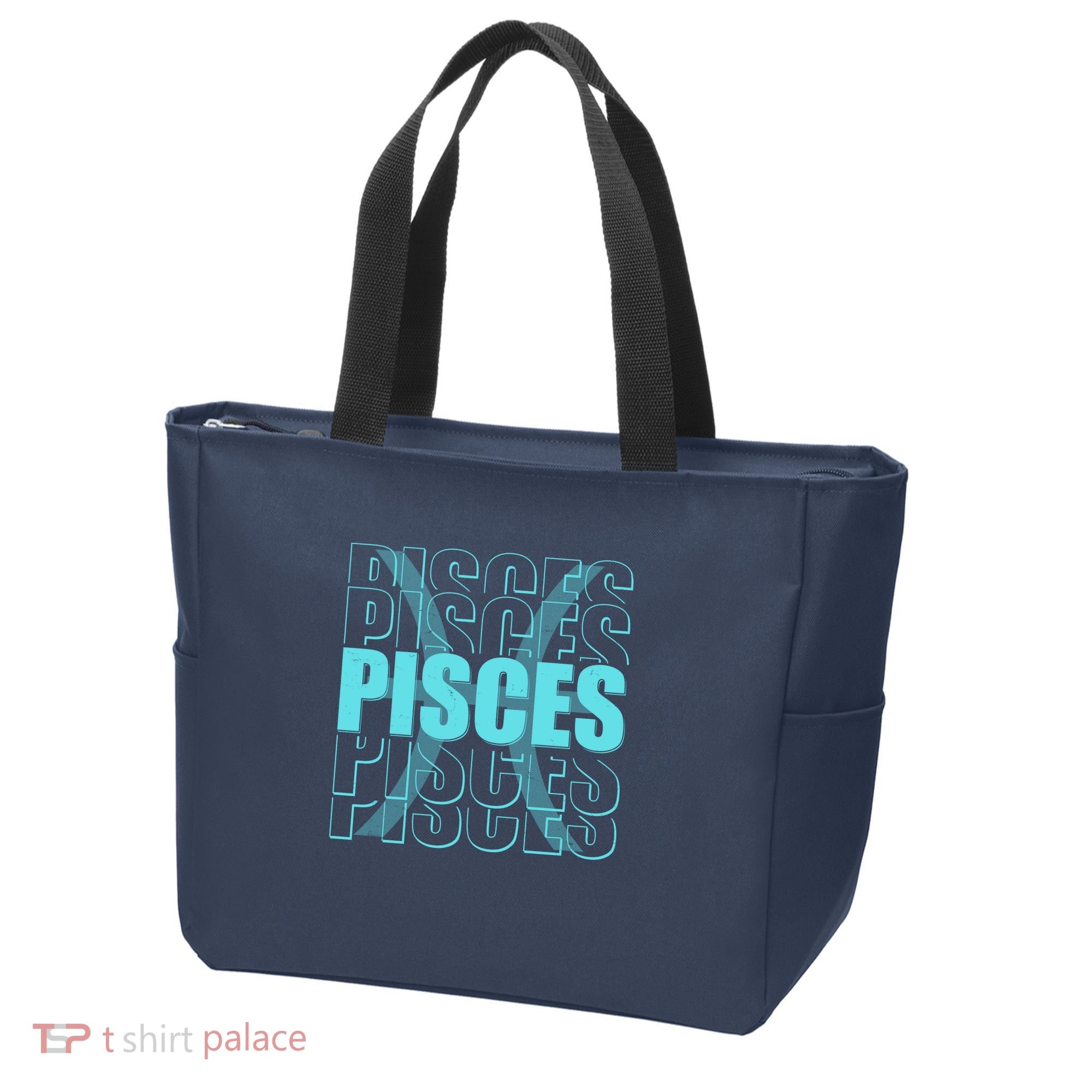 Retro Pisces Zodiac Symbol Tote Bag