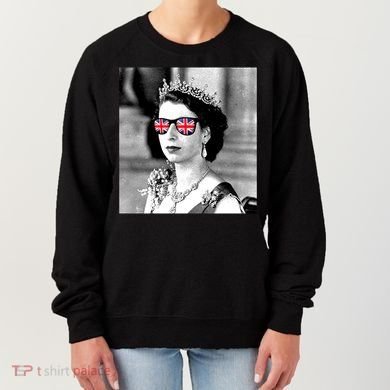 RIP Queen Elizabeth British Flag Sunglasses Women's Sweatshirt