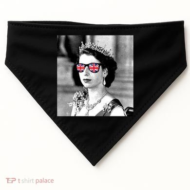 RIP Queen Elizabeth British Flag Sunglasses USA-Made Doggie Bandana