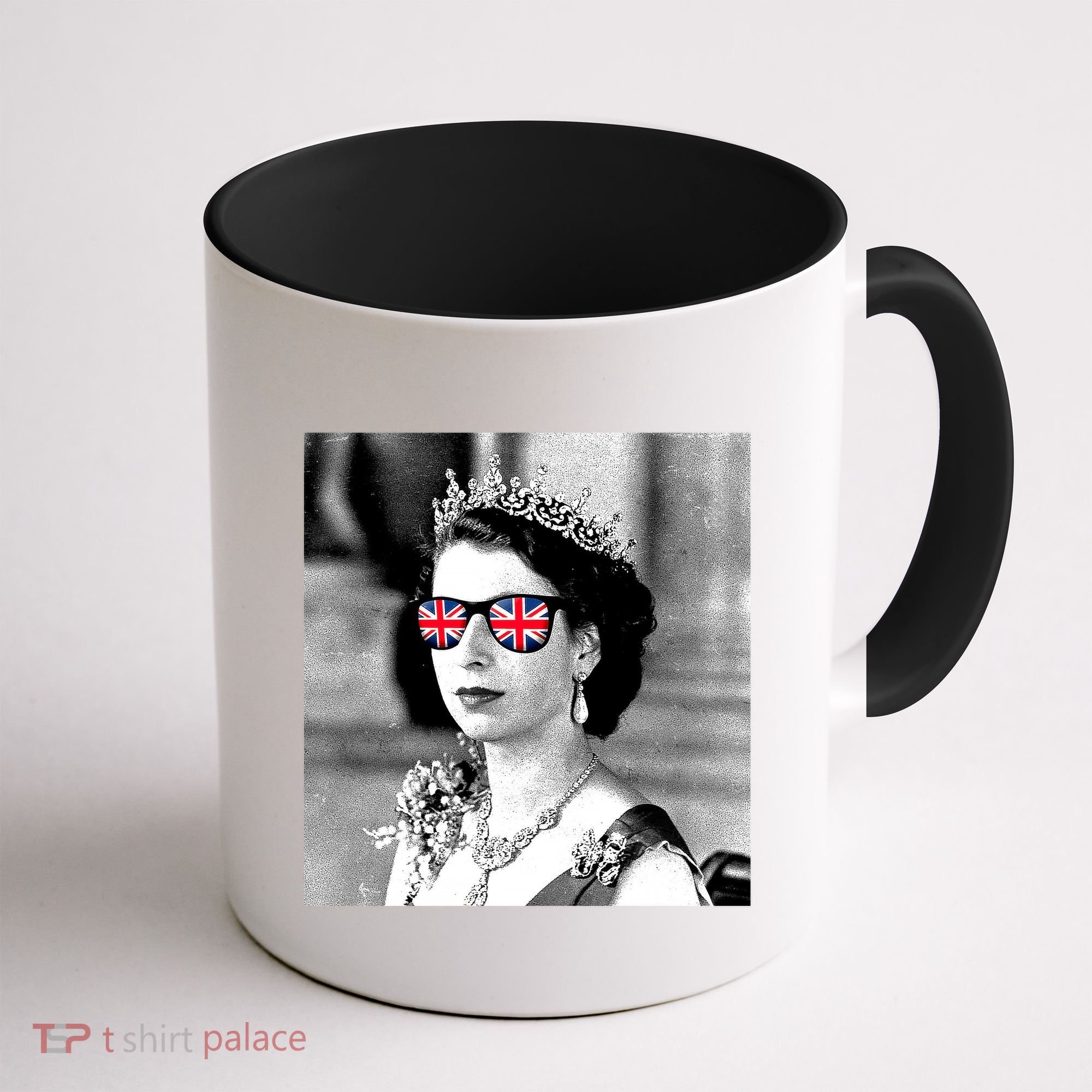 RIP Queen Elizabeth British Flag Sunglasses Coffee Mug