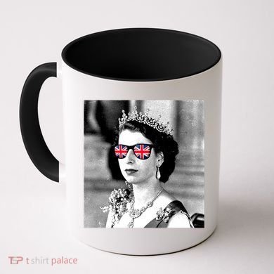 RIP Queen Elizabeth British Flag Sunglasses Coffee Mug