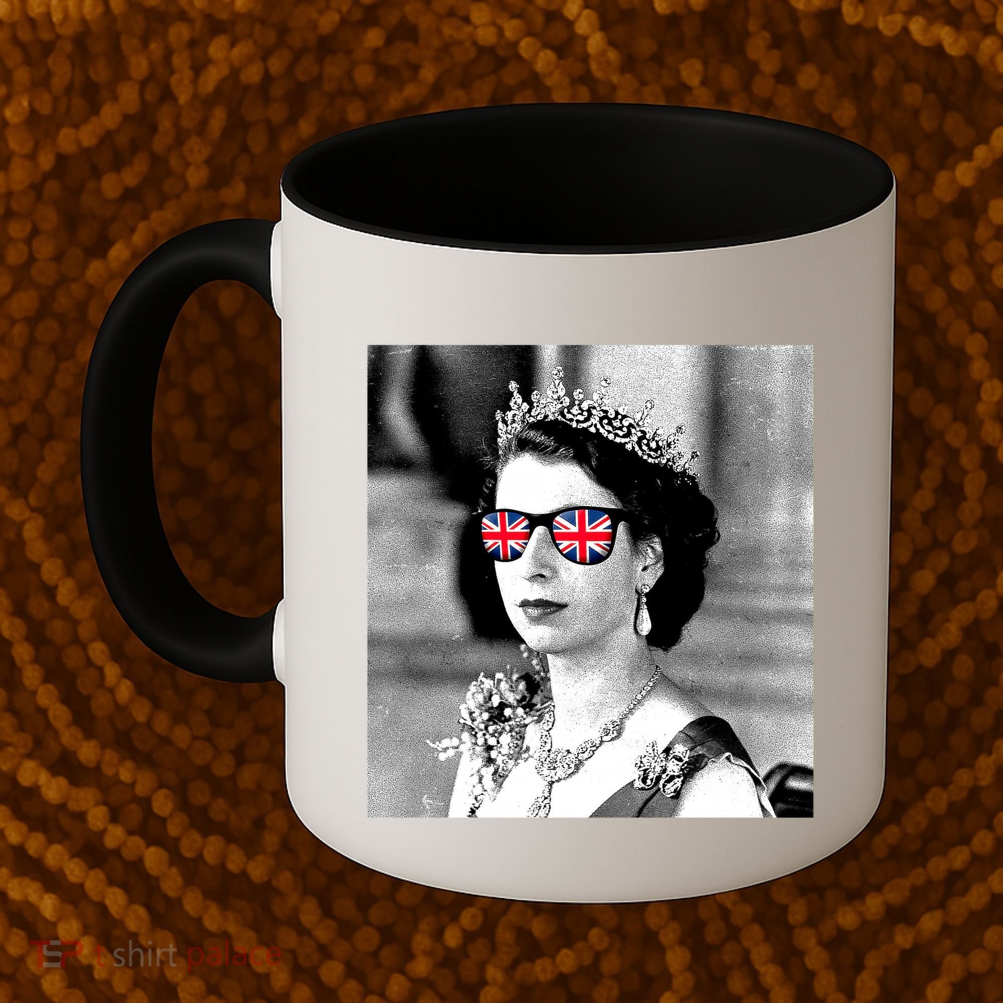 RIP Queen Elizabeth British Flag Sunglasses Coffee Mug
