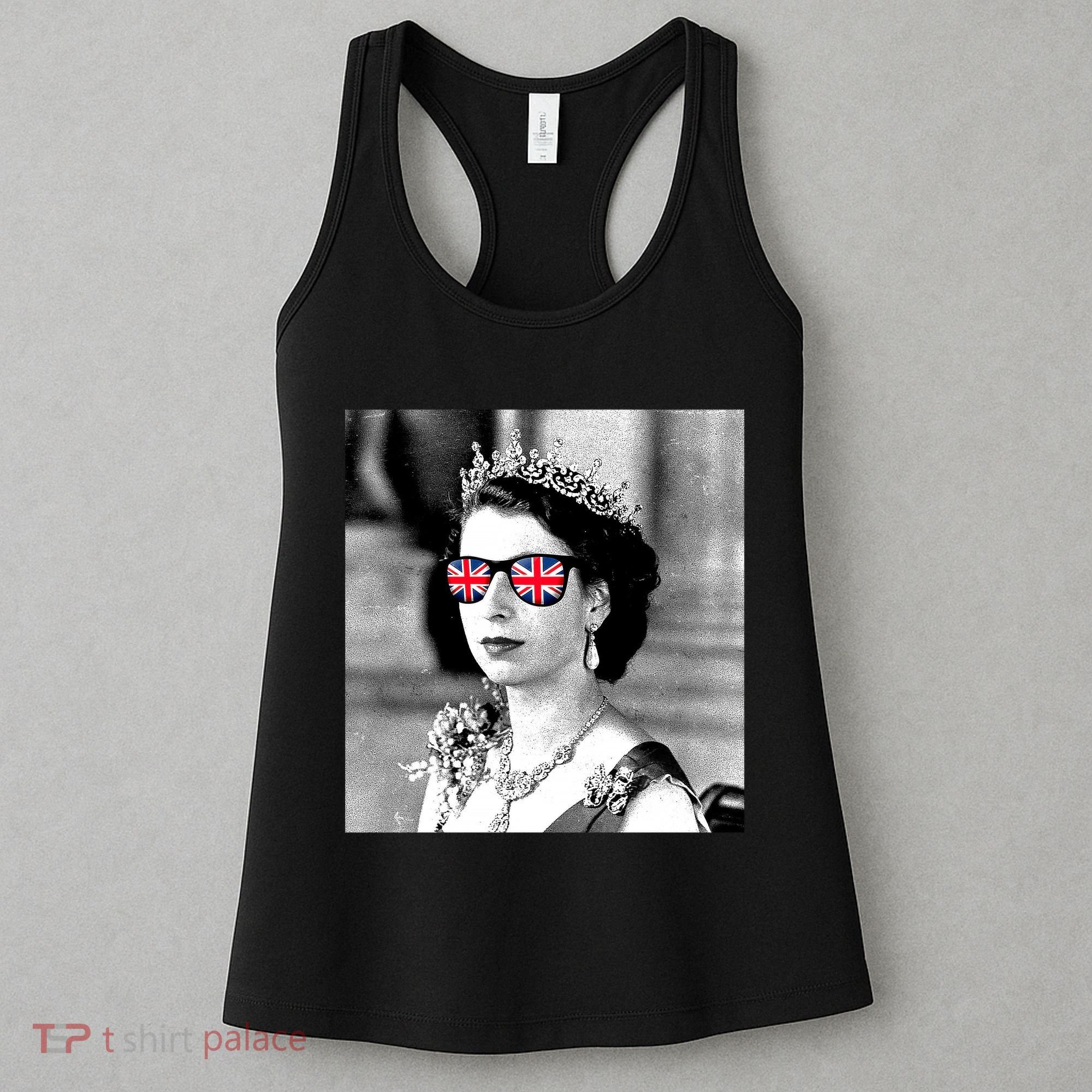 RIP Queen Elizabeth British Flag Sunglasses Women's Tank Top