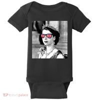 RIP Queen Elizabeth British Flag Sunglasses Baby Bodysuit thumb 0