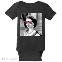RIP Queen Elizabeth British Flag Sunglasses Baby Bodysuit thumb 0