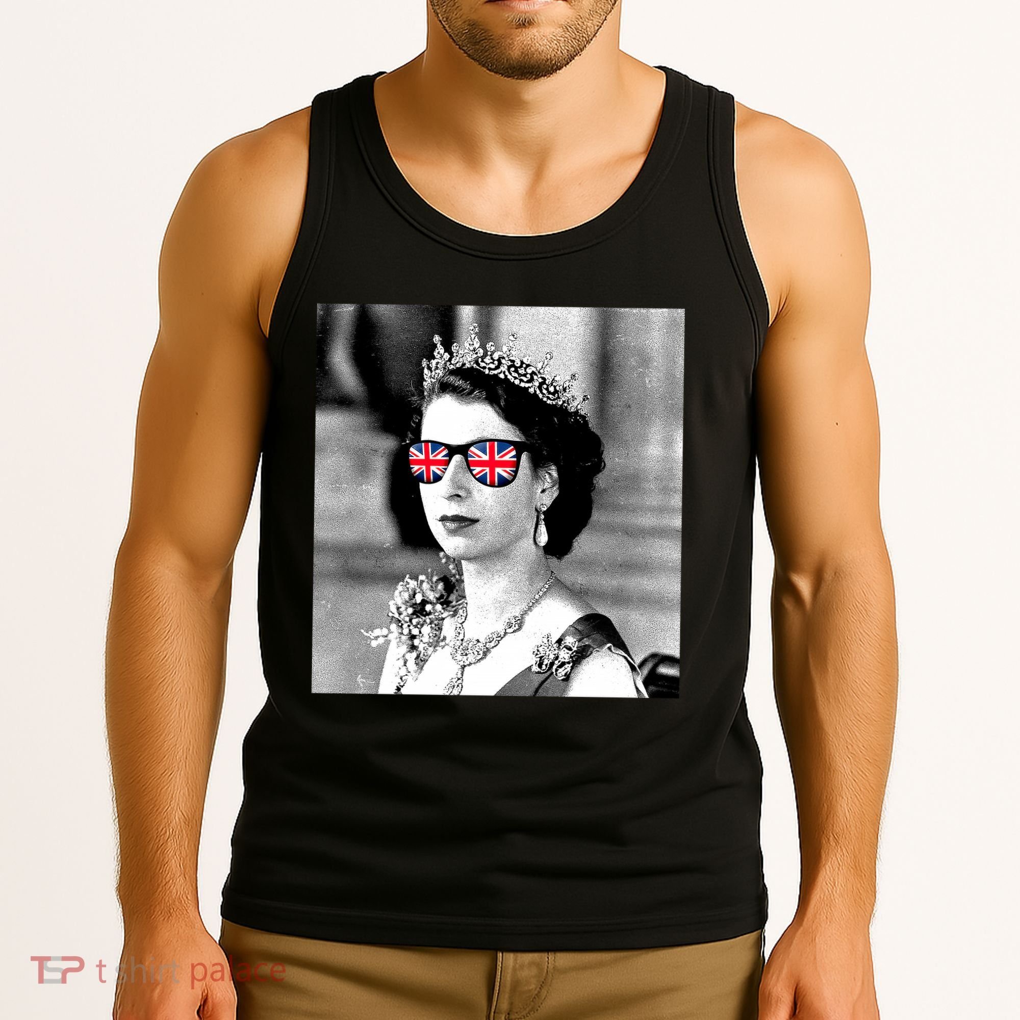 RIP Queen Elizabeth British Flag Sunglasses Tank Top