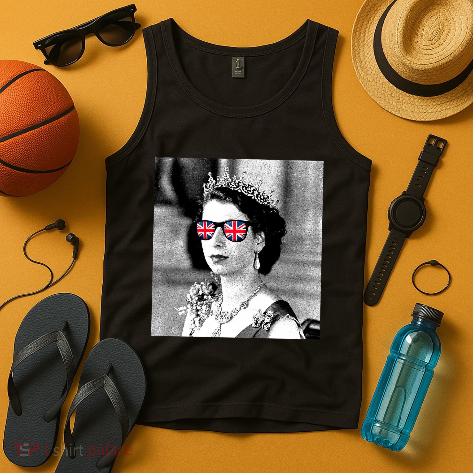 RIP Queen Elizabeth British Flag Sunglasses Tank Top