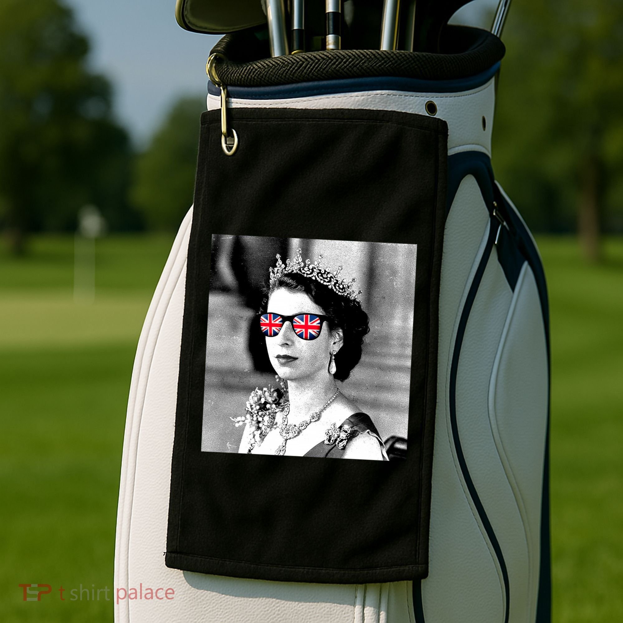RIP Queen Elizabeth British Flag Sunglasses Golf Towel