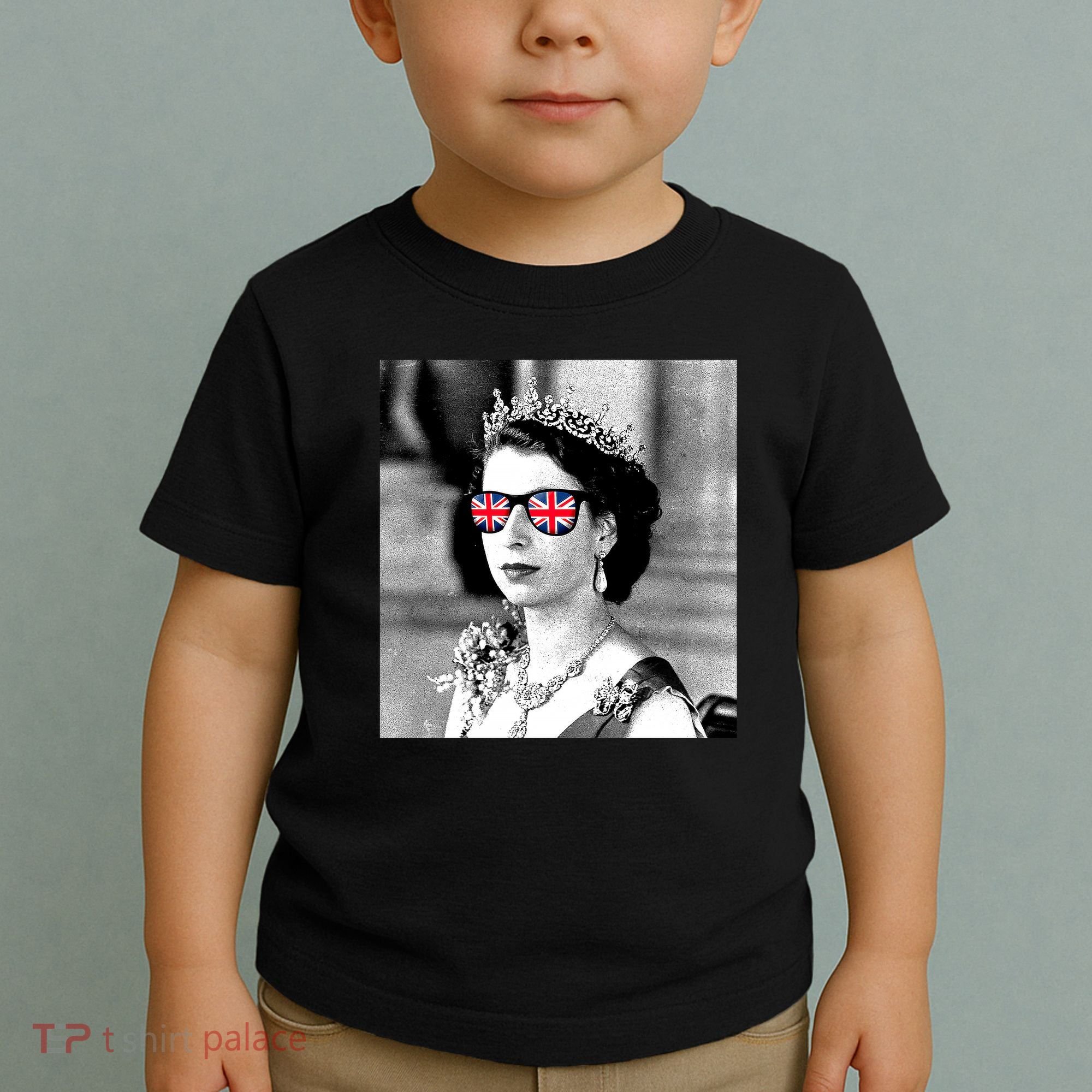 RIP Queen Elizabeth British Flag Sunglasses Toddler T-Shirt