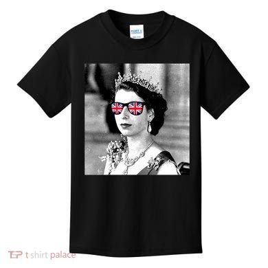RIP Queen Elizabeth British Flag Sunglasses Kids T-Shirt