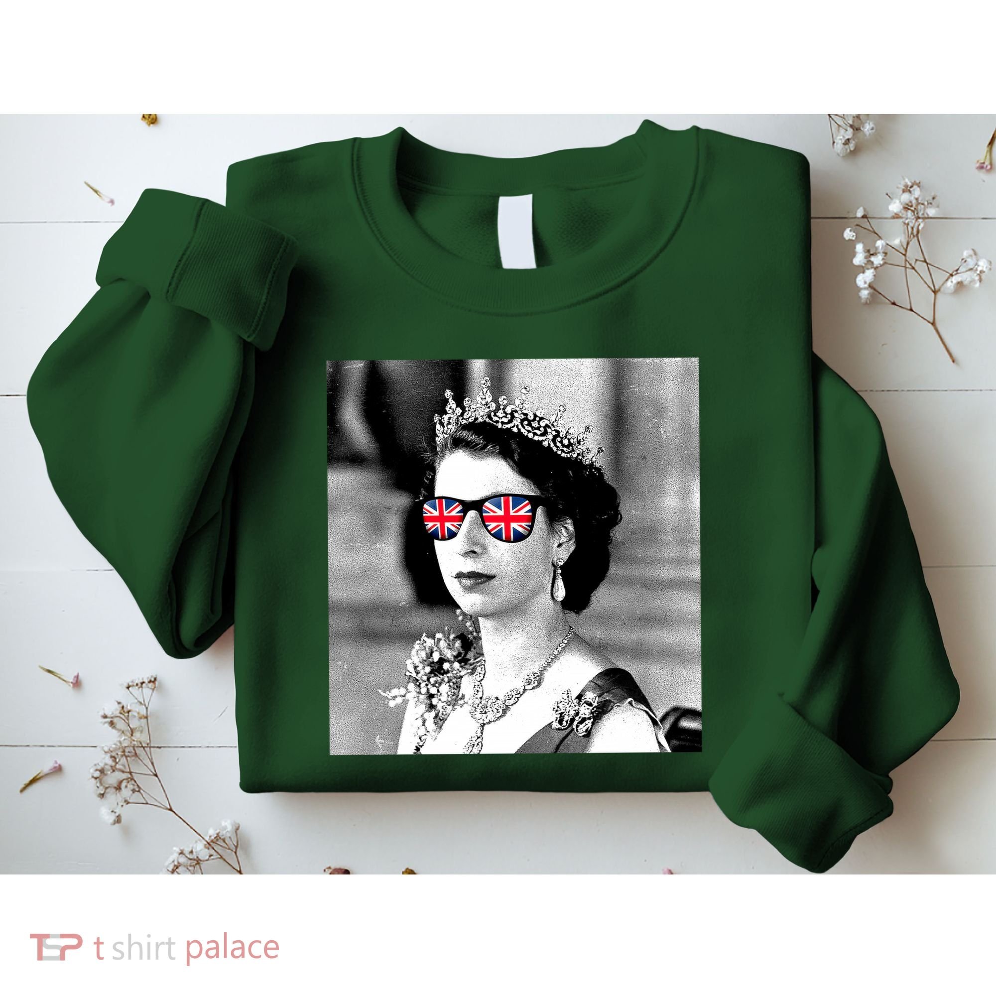 RIP Queen Elizabeth British Flag Sunglasses Sweatshirt