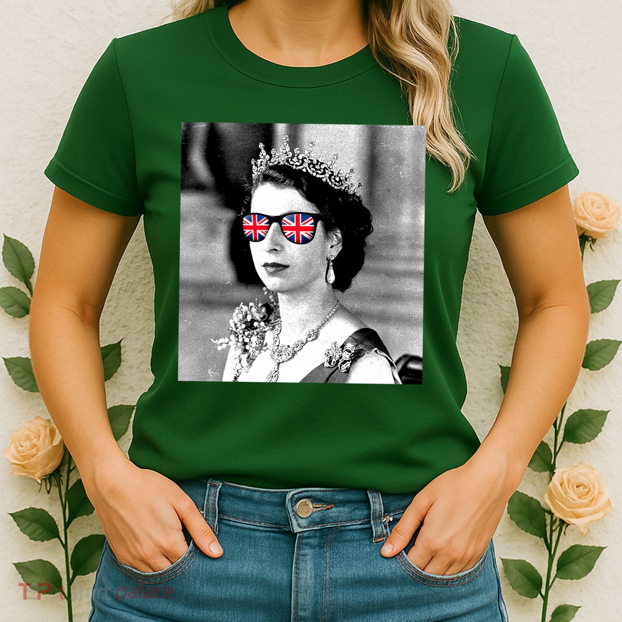 RIP Queen Elizabeth British Flag Sunglasses Women's T-Shirt
