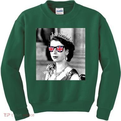 RIP Queen Elizabeth British Flag Sunglasses Kids Sweatshirt